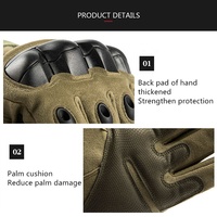 Gants de protection de moto de haute qualité, gants tactiques de chasse Airsoft à doigt complet