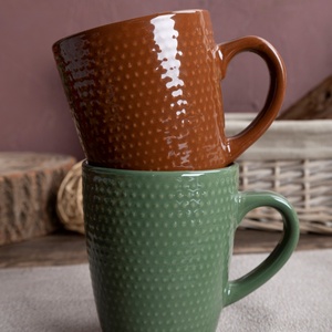 Ensemble de vaisselle en céramique gaufrée <span class=keywords><strong>automne</strong></span> hiver Collection de salle à manger de maison de luxe Texture Unique tasses colorées assiettes bols pour formel - Product Image 6