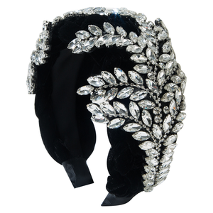 Fashion Flannelette Braided <b>Headband</b> Diamond Maple Leaf Shiny Light Luxury Hair Hoop Gorgeous Banquet Hair Accessories - Product Image 5