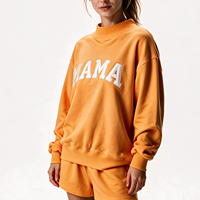 Sweat-shirt à col montant édition limitée pour femme 2026, coupe oversize courte, pour adolescentes, ample, à manches longues, pour l'hiver