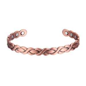 Junhong Jewelry Magnetic Pure <b>Copper</b> Cuff <b>Bracelets</b> Stylish Rajasthani Fashion Bangles Health Therapy Energy Features Third - Product Image 2
