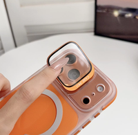 Coque de téléphone minimaliste avec support magnétique puissant pour iPhone 17 16 15 14 Pro Max, pare-chocs robuste avec béquille et protection d'objectif