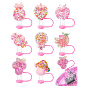 <strong>Funny</strong> Diamond Fruit <strong>Straw</strong> Cover Cap for Cup Compatible with Tumbler 40oz/30oz/20oz Accessories,TLX0106 - Product Image 1