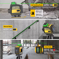 Niveau laser Huepar SV-Y04CG 4D rotatif, luminosité réglable, ligne verte, auto-nivelant, 360°, étanche