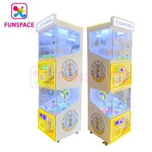 Funspace monnayeur 2 en 1 mini pince à prix 24 clips et machine de jeu cadeau capsule ball pour Game Center - Product Image 5