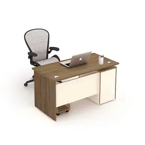 热卖现代办公电脑桌简约设计1.4米木制MDF电脑桌工作人员办公台带附设抽屉