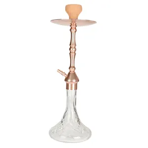 NOUVEAU Chicha <span class=keywords><strong>Wookah</strong></span> avec base en verre grande taille, avec boîte cadeau, chargeur et 4 embouts pour tuyau, noire - Product Image 5