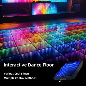 Piste de danse LED commerciale en verre laminé magnétique effet miroir floral, pour allée de location en Malaisie, fonctionnant sur batterie, 3FT X 3FT - Product Image 1