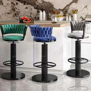 Modern Nordic Height Adjustable <b>Bar</b> <b>Chair</b> Barber Shop Beauty Shop <b>Chair</b> Cashier Stool With Back High Stool <b>Bar</b> Stools - Product Image 4