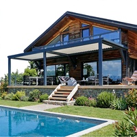 Pergola à toit à lames orientables 20 x 30 pieds, pavillon, gazebo, avec écran latéral personnalisé, structure en aluminium pour terrasse extérieure