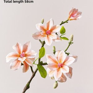 Cao cấp 4-Đầu Mộc Lan Nhân Tạo Hoa Sắp Xếp Mới Chinoiserie Thiết Kế Cho Phòng Khách Bảng Trang Trí Cây Cây - Product Image 6