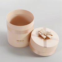 Scatola Rotonda Personalizzata per Fiori con Nastro, Confezione Regalo di Lusso per Bouquet, per Festa della Mamma, San Valentino, Fioristi