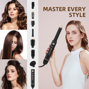 Logo personnalisé 6 en 1 <span class=keywords><strong>Auto</strong></span> Air gauche droite fer à friser ensemble 3 températures 1300W puissant sèche-cheveux ionique négatif ensemble de brosses - Product Image 6