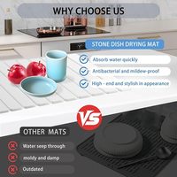 Tapis de séchage en pierre CF pour comptoir de cuisine tapis de vaisselle à séchage rapide pliable tapis de séchage de vaisselle en terre de diatomées Ultra absorbant