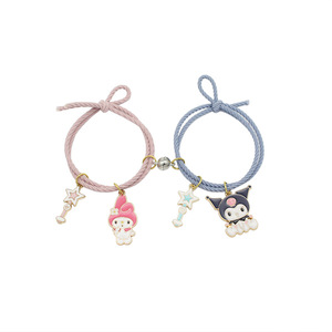 LC20240409 venta al por mayor moda hecha a mano cuerda niños pareja magnética pulseras conjunto - Product Image 2