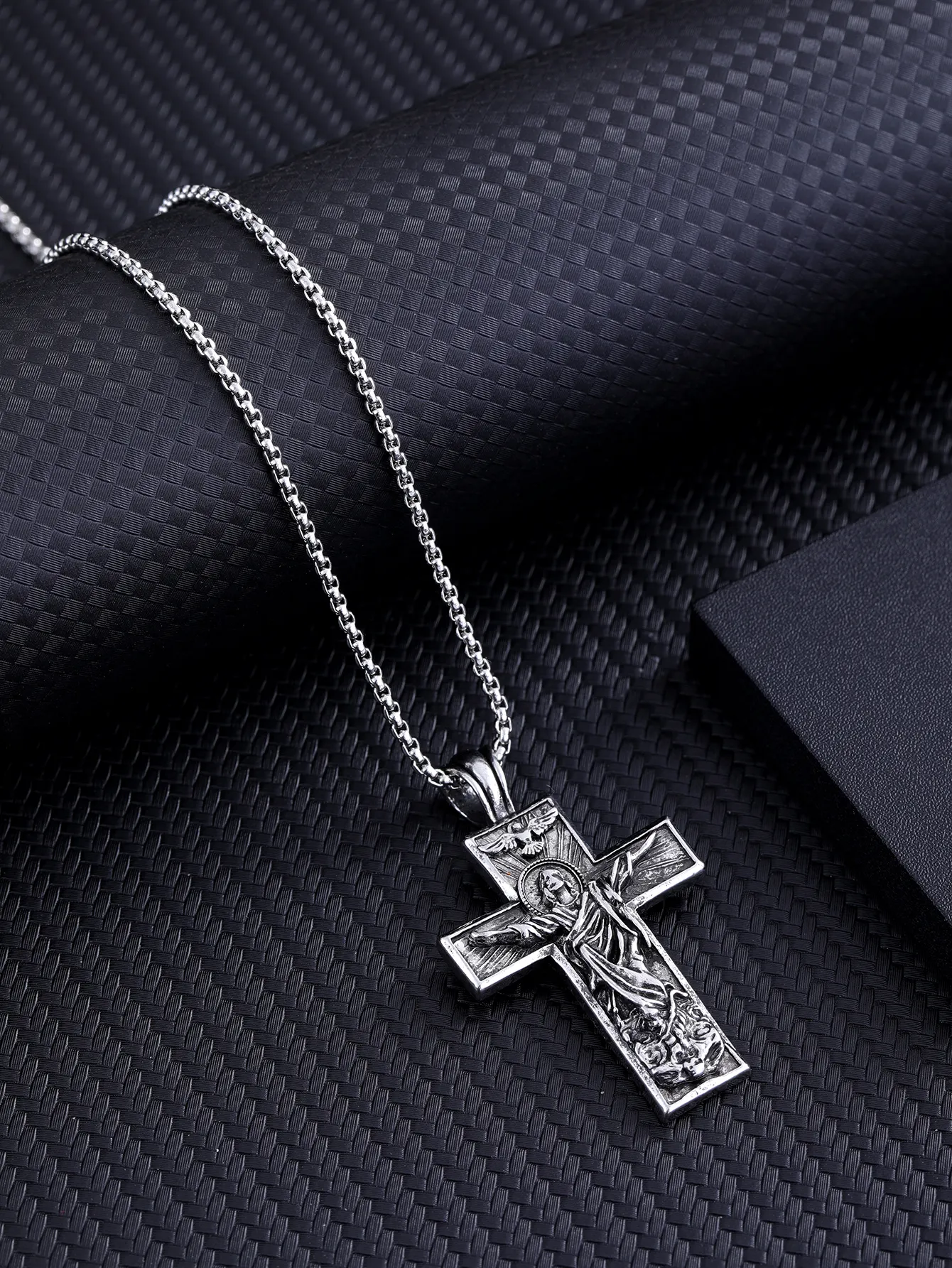 Bijoux croix européenne style punk collier pendentif jésus grec ancien pour hommes et femmes