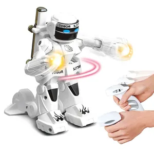 • G التحكم عن بعد منافس رمي لكمة المنافسة القتال بوكسر الروبوت ضوء الصوت RC معركة للأطفال