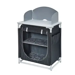 Gabinete de almacenamiento de mesa plegable multifunción de aluminio para barbacoa y cena plegable para fiesta para acampar al aire libre cambio de Color moderno