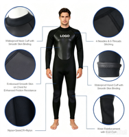 Combinaison de plongée intégrale noire 3 mm 5 mm pour homme et femme, néoprène, pour la plongée libre et le surf, taille enfant XL, étanche