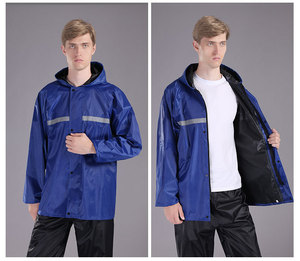 ऑक्सफोर्ड ब्रॉअर रिफ्लेक्टिव रेनकोट आउटडोर वर्क साइट रेनप्रूफ एडल्ट स्प्लिट रेनकोट रेनपैंट रेनकोट सूट - Product Image 6
