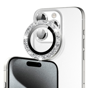 อลูมิเนียมแหวนโลหะโทรศัพท์มือถือเลนส์ป้องกัน<span class=keywords><strong>กล้อง</strong></span>แวววาวสําหรับ <span class=keywords><strong>iPhone</strong></span> 14 15 <span class=keywords><strong>PRO</strong></span> <span class=keywords><strong>MAX</strong></span> - Product Image 2