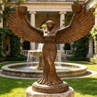 Statue décorative d'extérieur personnalisable, sculpture en bronze de style européen classique, statue de la déesse Isis ailée égyptienne