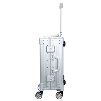 Valise de maquillage en aluminium durable avec motif de bonbons, avec roulettes et lumières