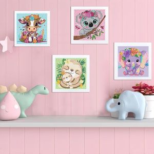 Kim cương sơn 4 gói cho trẻ em-động vật nghệ thuật cho phim hoạt hình kim cương sơn 5D kim cương nghệ thuật vẽ tranh Kit nghệ thuật và hàng thủ công cho trẻ em - Product Image 5