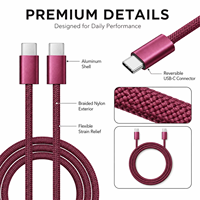 Câble de charge rapide USB-C 60W, cordon de chargeur tressé durable avec alimentation stable et synchronisation des données pour iPhone 15 16 17 18