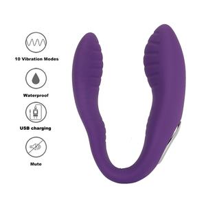 Vibrador de Silicona en Forma de <span class=keywords><strong>U</strong></span> Recargable, Vibrador de Clítoris y Vagina para Parejas, Juguetes Sexuales para Mujeres - Product Image 3