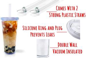 قابلة لإعادة الاستخدام كأس بوبا كوب شاي فوار 22oz كأس عصير الاكريليك السفر القدح bpa الحرة قدح بلاستيكي مع 12 مللي متر سترو حليب الشاي بوبا - Product Image 3