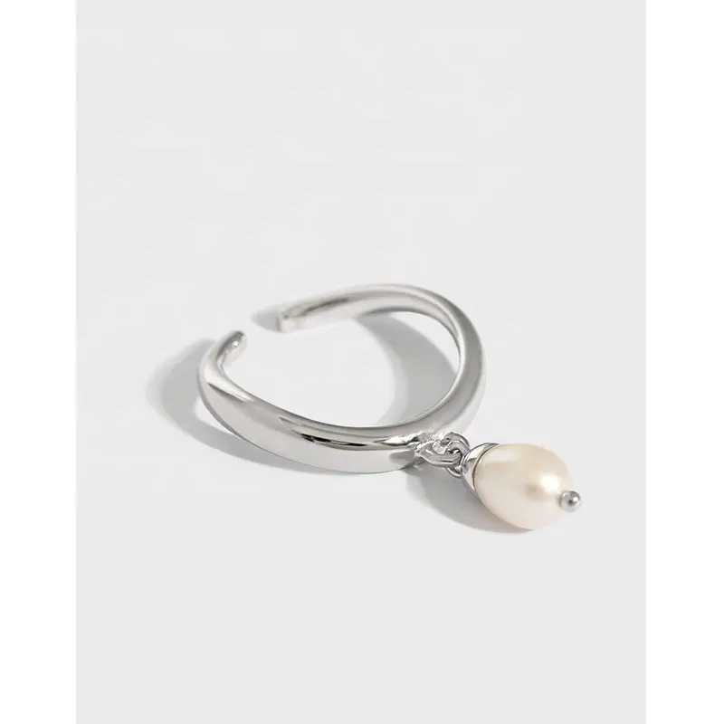 2021 Mode 18kg Vergoldung natürliche weiße Perle Muschel Ring Modeschmuck Accessoire
