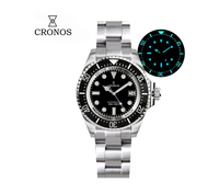 Montre de plongée automatique Cronos L6009 en acier inoxydable, résistance à l'eau 2000 mètres, plongeur professionnel NH35
