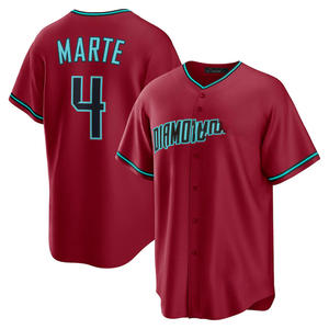 Maglia Personalizzata da Baseball e Softball per Uomo e Donna Arizona 2025 # 4 Ketel Marte Plus Size Antibatterico Traspirante Cucito - Product Image 3