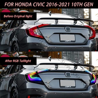 SINDAR Auto RGB feux arrière accessoires pour Honda Civic 2016-2021 10th Gen berline nouveau Design 24V voiture LED feu arrière pièces 16-21
