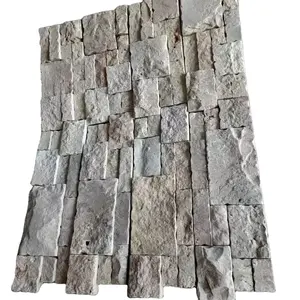 उच्च गुणवत्ता विभाजन चेहरा चूना पत्थर दीवार Cladding सफेद/बेज चूना पत्थर खड़ी