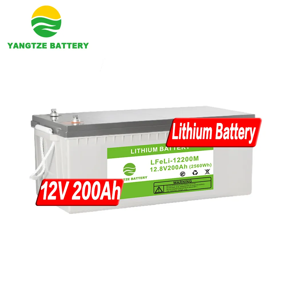 Yangtze factory direct supply deep cycle 12v 200ah lithium iron phosphate battery pack for solar storage system