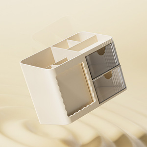 Multi-functional <b>Drawer</b> File Stand Office Desk Small Grid Pen Holder <b>Storage</b> Box Student Dormitory Home Use Shelf - Product Image 3