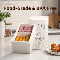 Boîte à tiroir personnalisée avec logo privé pour emballage alimentaire de gâteaux de lune, biscuits et produits de boulangerie, support OEM, boîte cadeau imprimée chat mignon, saisonnière