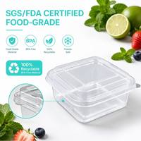 Boîte alimentaire carrée transparente en PET, en stock usine, pour pains, toasts, riz, pâtisseries, emballage individuel à emporter