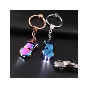 Fashion HIgh Quality Colorful Luxury Car LED Light For Gift With Gift Box Mini LED Flashlight Car Keychain
