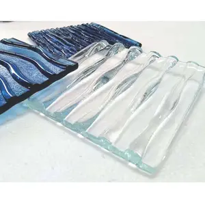 Lembaran kaca cor bening 4-19mm kaca bangunan lelehan panas buatan tangan grosir kaca Tempered dekoratif untuk lapisan atas meja