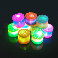 Printemps LED coloré arc-en-ciel cercle en plastique bobine élastique anneau projectable jouet éducatif pour les enfants