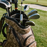 Sac de golf brodé à motif de défilement de vigne de la dynastie Tang de style chinois