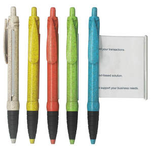 Silkscreen 100% Eco Friendly Pull Out Banner <b>Pen</b> Biodegradable Ecological Recycled Corn Rice Wheat Straw Ballpoint <b>Pen</b> - Product Image 1