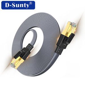 40Gbps High Speed Cat8 <b>Flat</b> <b>Ethernet</b> <b>Cable</b> 30/28AWG Braided RJ45 Network <b>Cable</b> Custom Length 1m-30m - Product Image 2