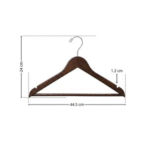 Good Price Walnut Wooden Clothes <b>Hanger</b> Wooden <b>Hangers</b> with Shoulder Notches for Dresses and Wardrobe Storage - Product Image 4