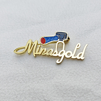 Lencana Pin Emas Berukir Laser dengan Rhinestone, Pilihan Pelapisan Emas, Ukiran Baja Anti Karat Kustom, dan Pencetakan UV untuk Periklanan