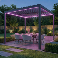Pergola à toit à lamelles en aluminium sur mesure pour patio résidentiel, bord de piscine et zones de repas en plein air