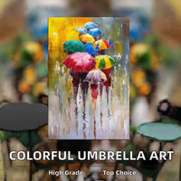 Toile murale abstraite moderne Impression d'image Peinture colorée Parapluie Décoration intérieure Affiche avec fonction de projection